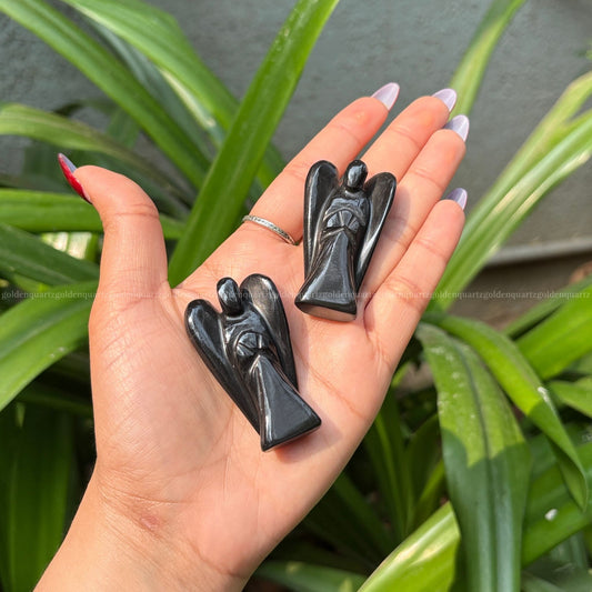 Black Tourmaline Angel - Golden Quartz