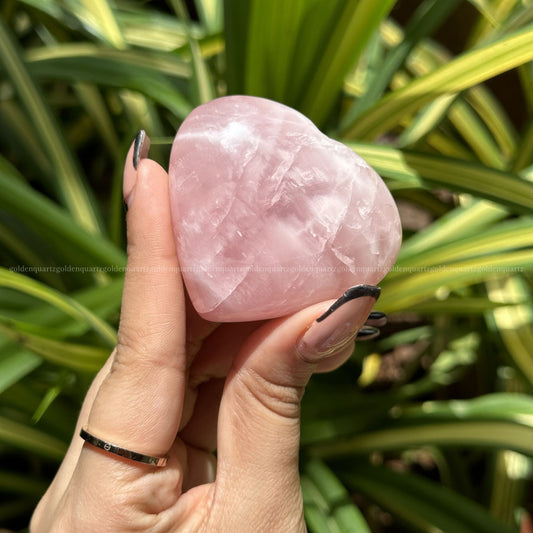 Puffy Rose Quartz Hearts