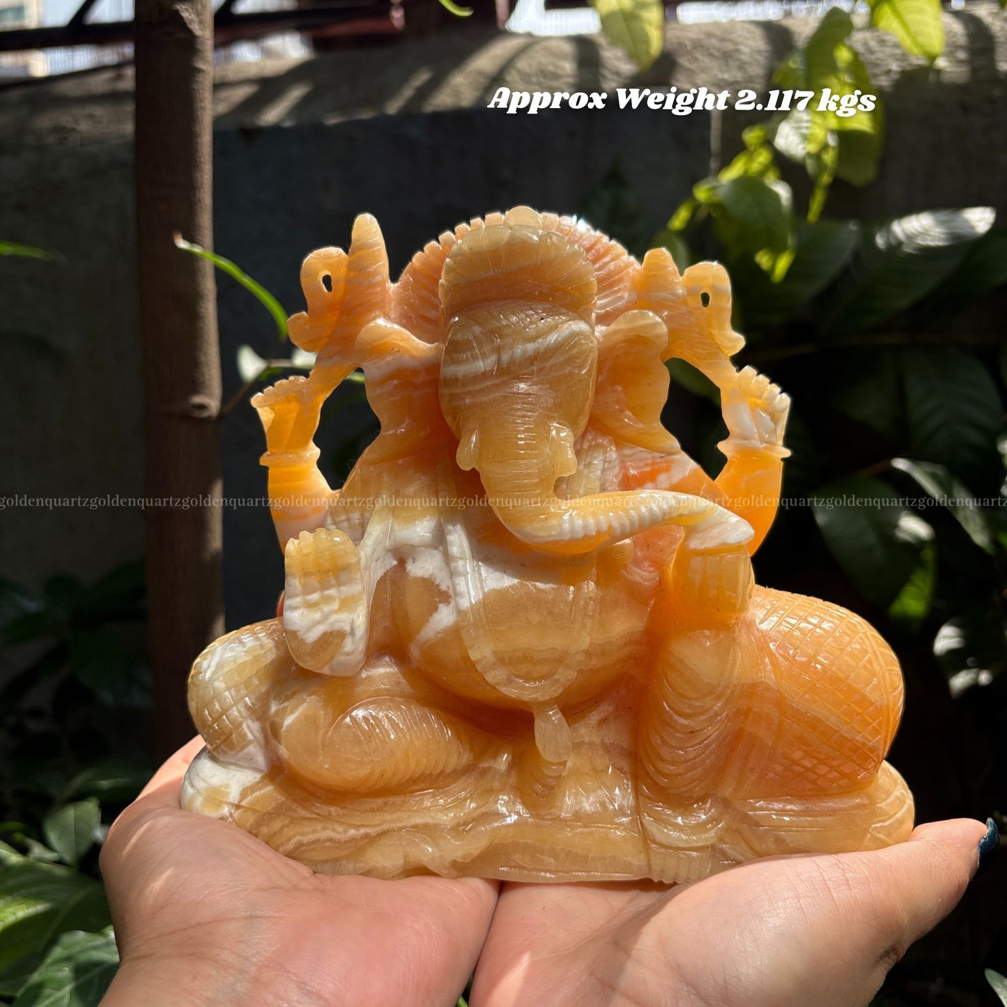 CALCITE GANESHA - Golden Quartz