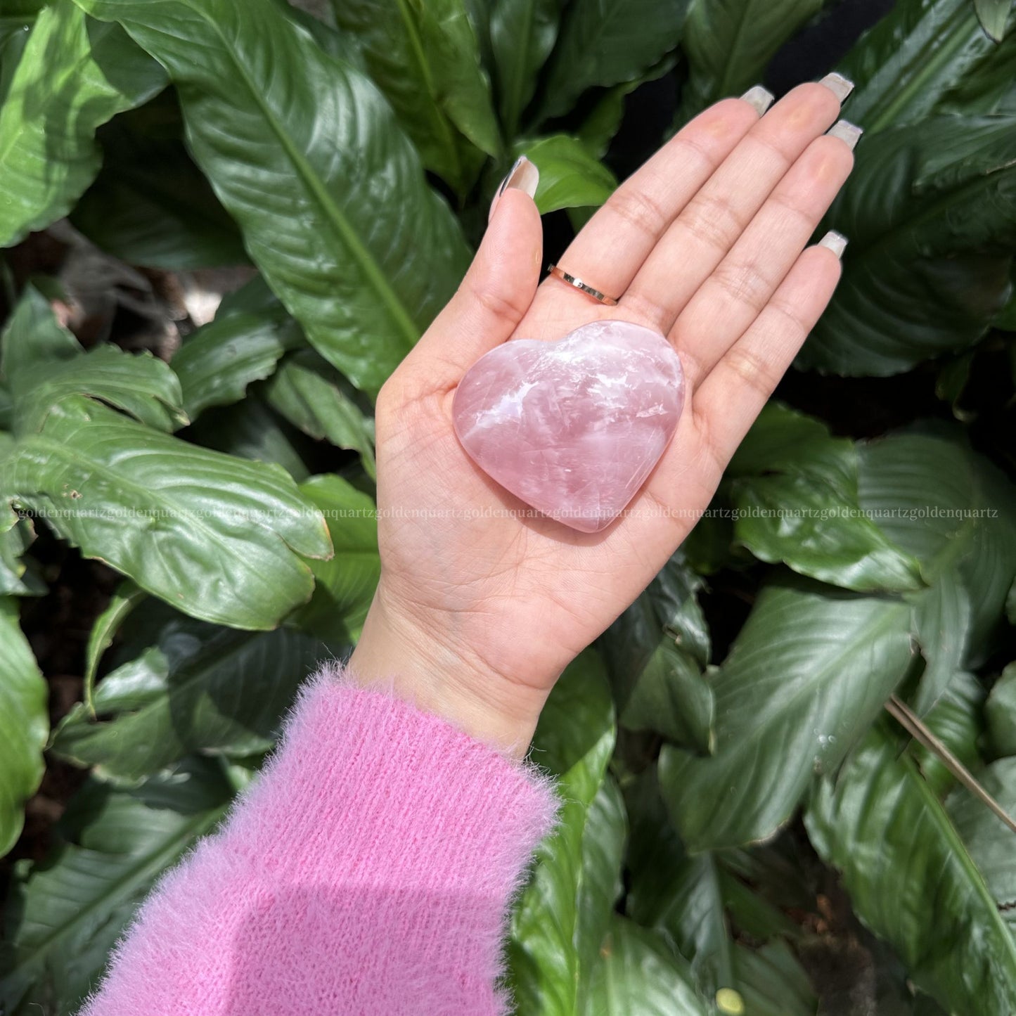 Puffy Rose Quartz Hearts