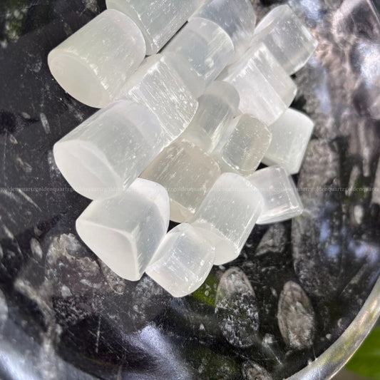 Selenite Tumble Stone - Golden Quartz