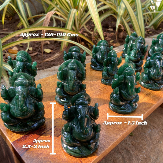GREEN JADE GANESHA - Golden Quartz