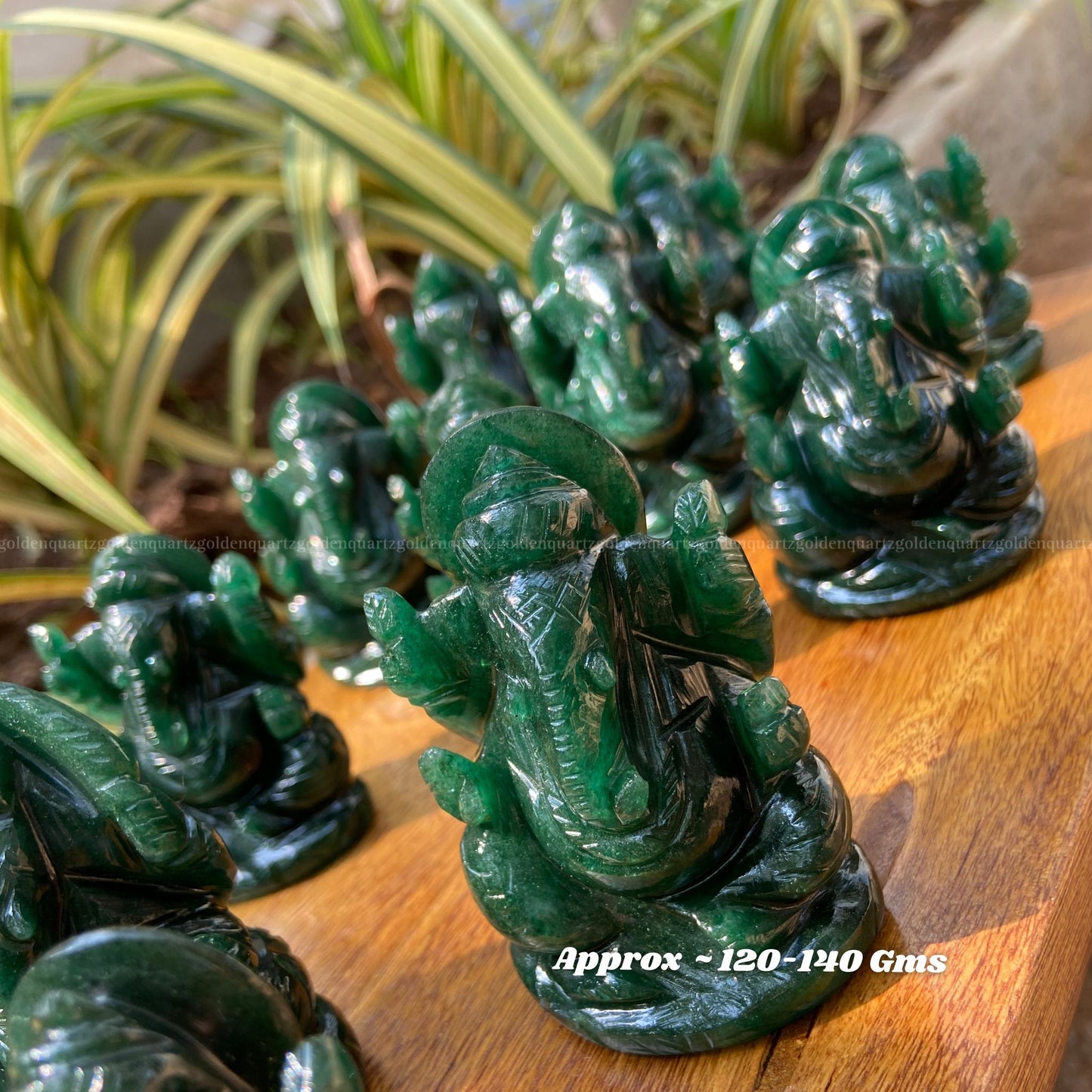 GREEN JADE GANESHA - Golden Quartz