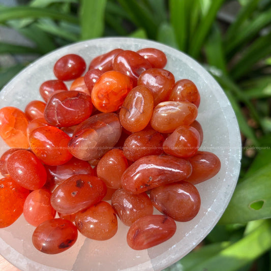 Carnelian Tumble Stone - Golden Quartz