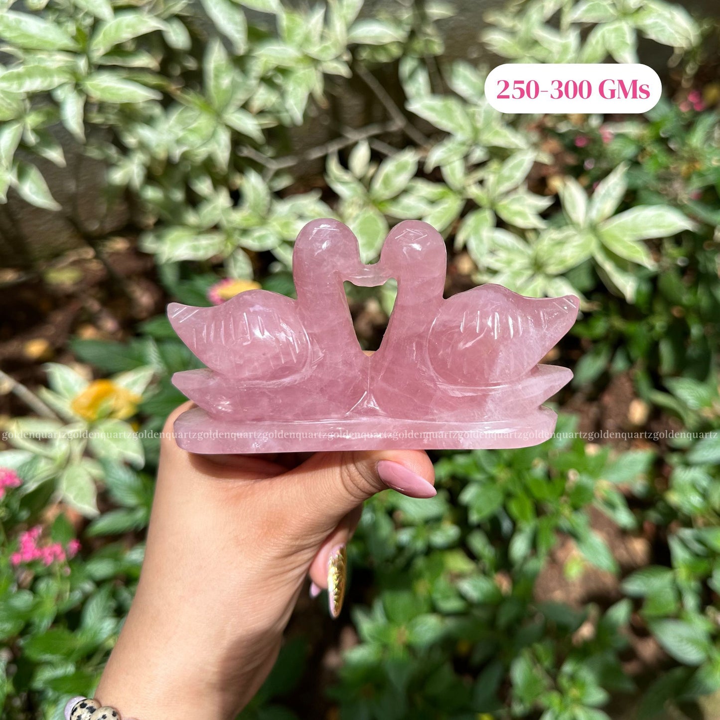 ROSE QUARTZ SWAN - Golden Quartz