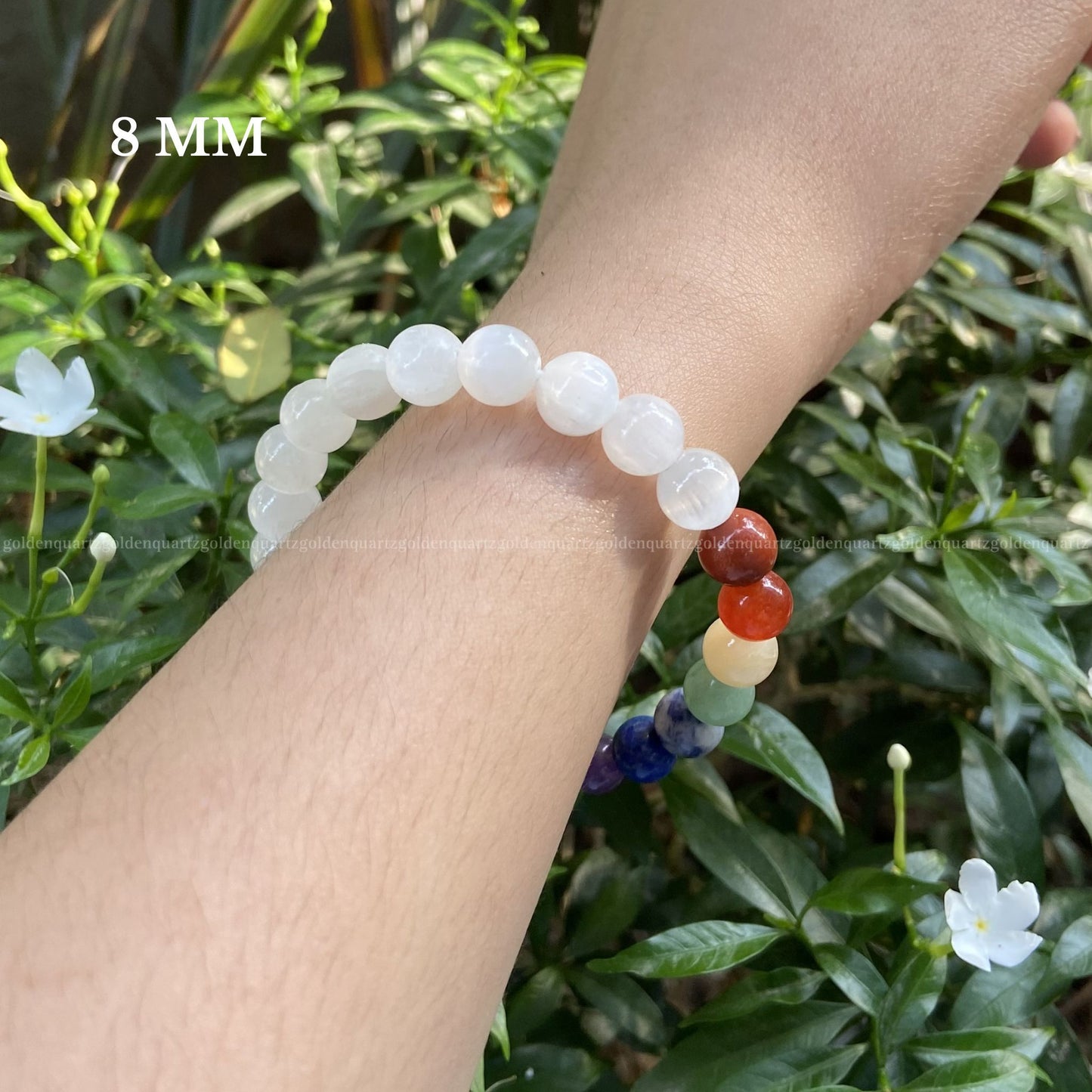 7 CHAKRA SELENITE BRACELET
