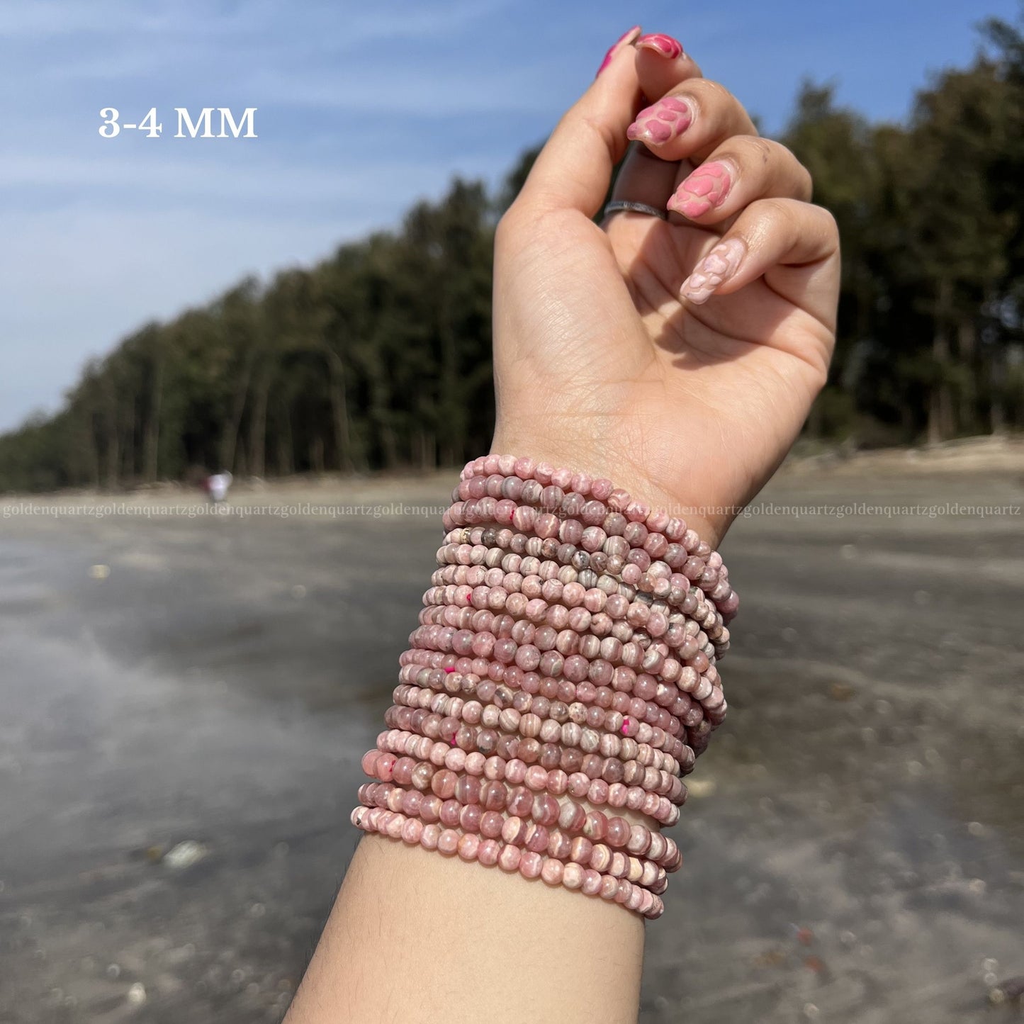 Rhodochrosite Thin Bracelet Self-Love, Emotional Healing & Joy