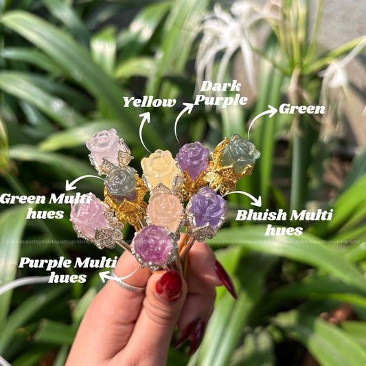 Multi Fluorite Bun Sticks – A Bloom of Natural Colours