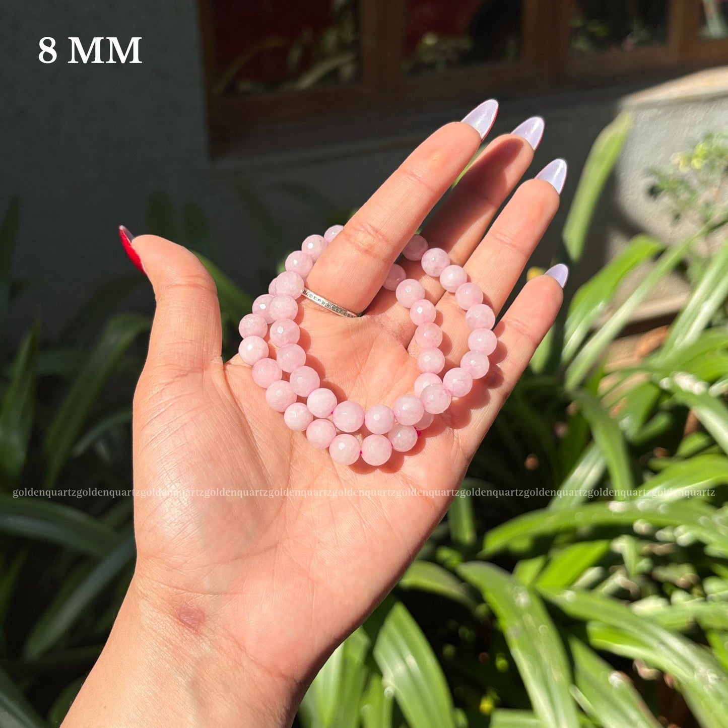 Rose Quartz Dc (Diamond Cut) Bracelet