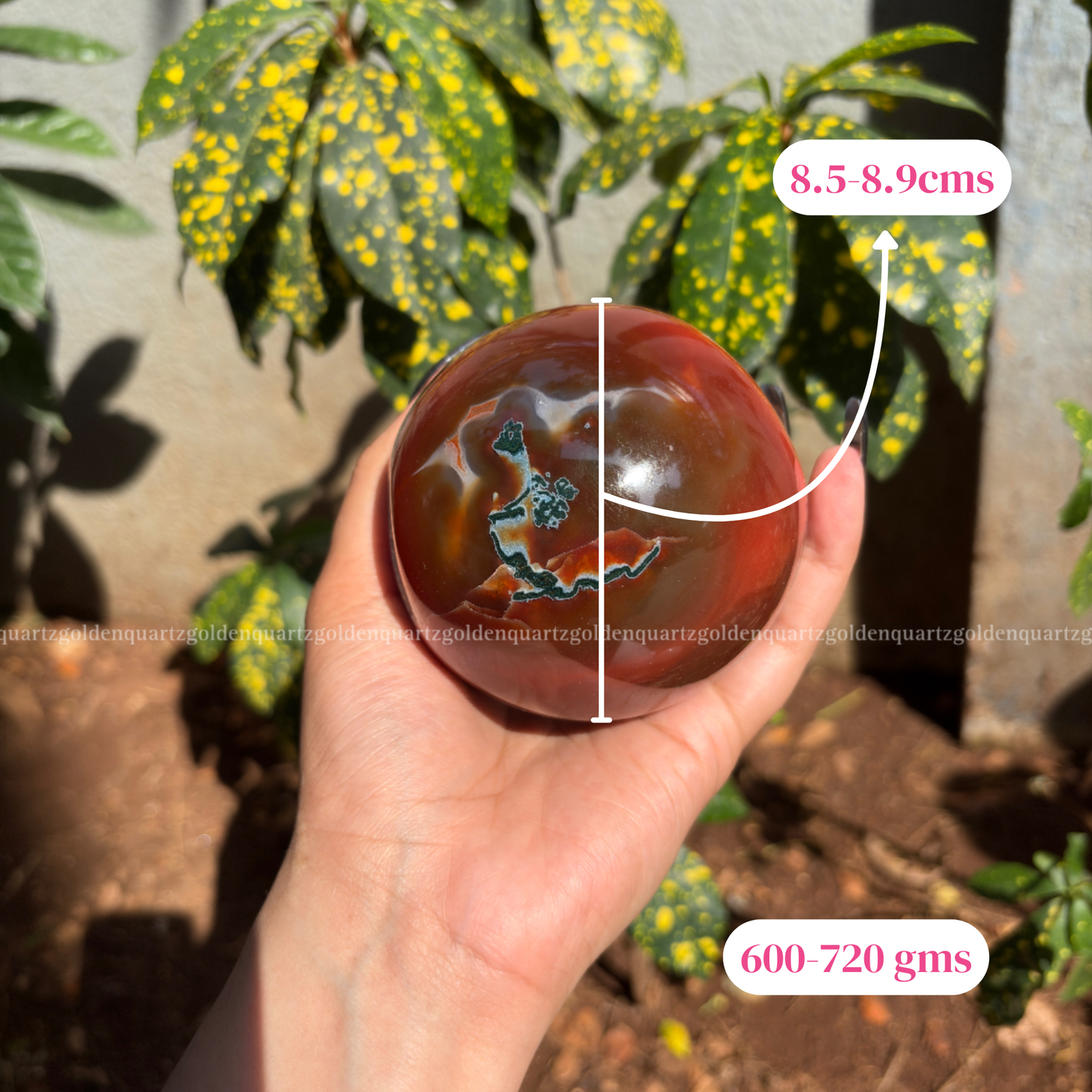 Carnelian Banded Druzy Sphere/ Ball