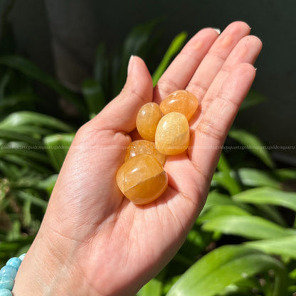 Golden Quartz tumbled stone used for manifestation and energy balance