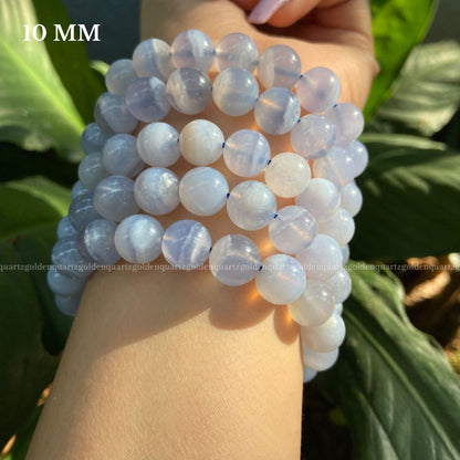 Blue Lace Agate Bracelet - Golden Quartz 