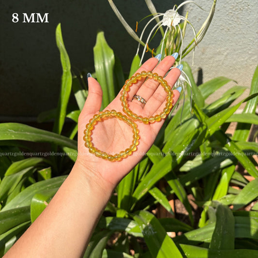 PERIDOT BRACELET ( Synthetic ) - Golden Quartz 