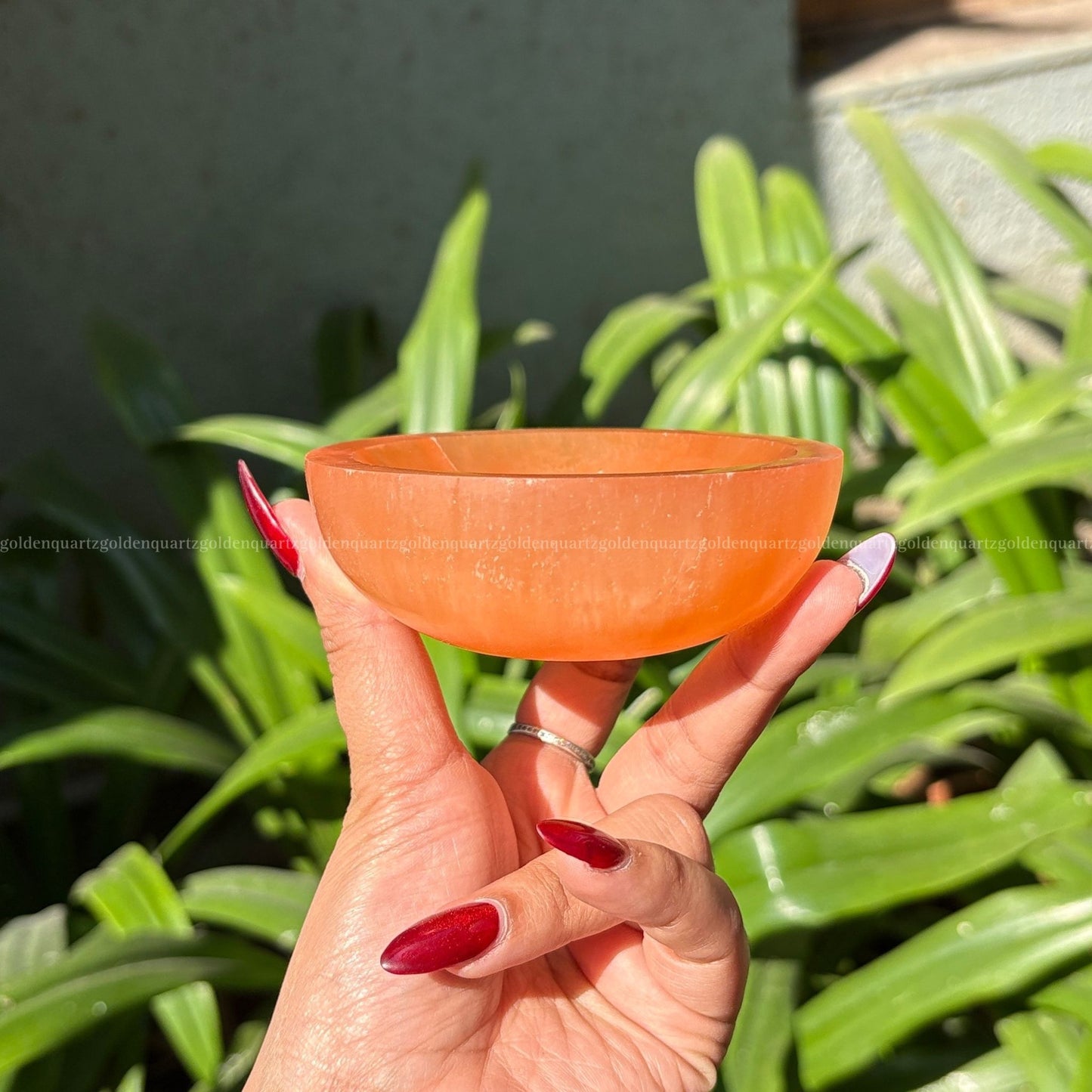 Selenite Bowl 4 Inch (Peach/ Orange) - Golden Quartz 