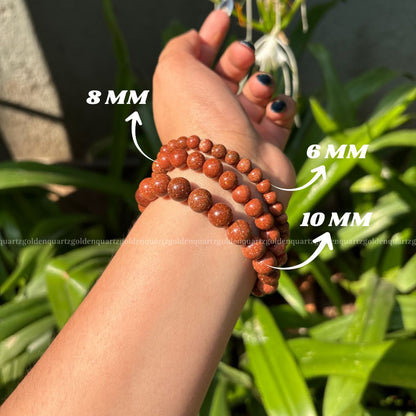 RED GOLDSTONE BRACELET FOR UPLIFTING ENERGY, AMBITION & CREATIVITY - Golden Quartz 