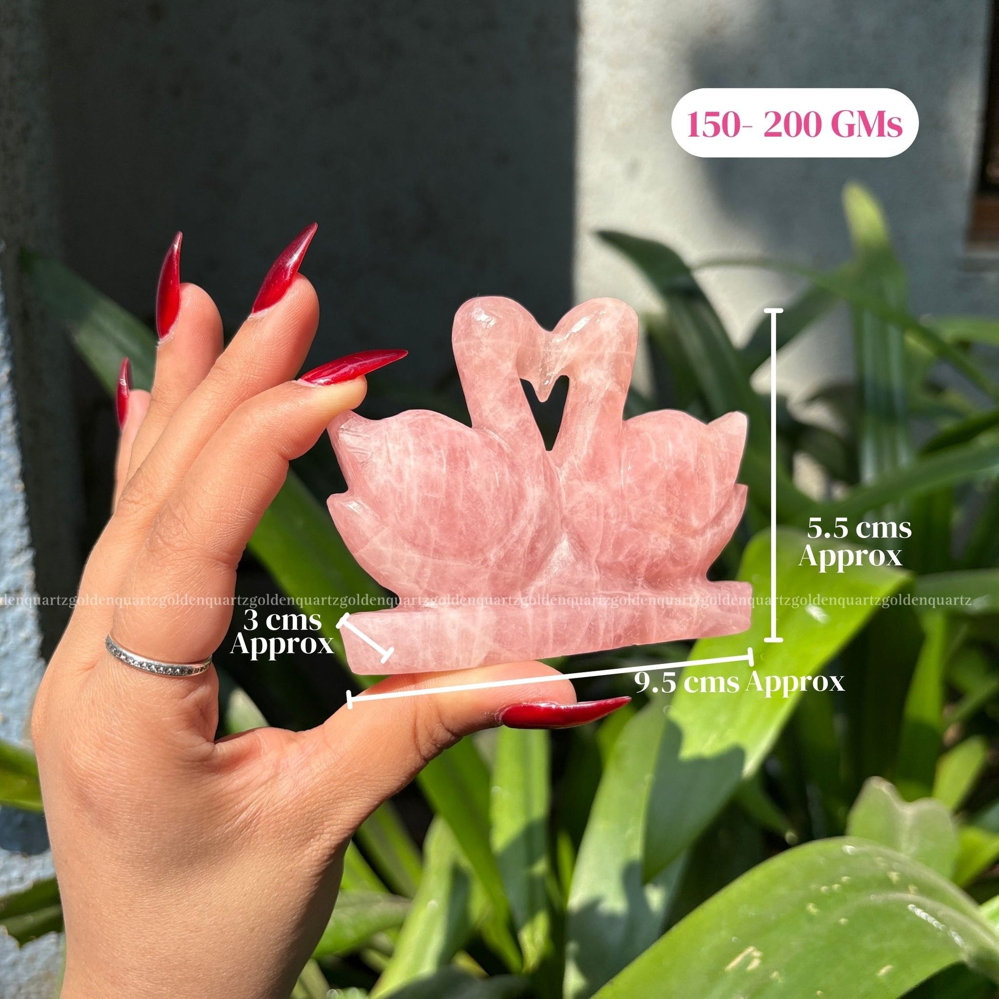 ROSE QUARTZ SWAN - Golden Quartz 