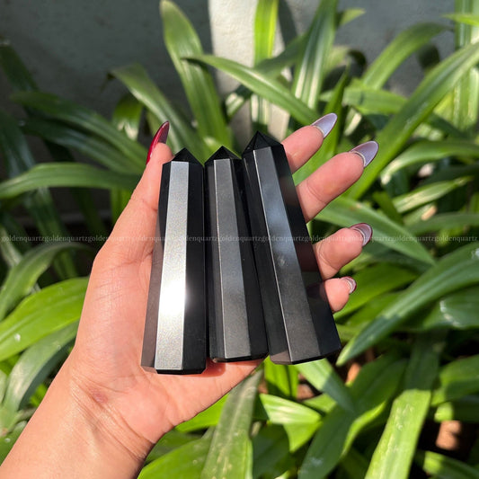 Black Tourmaline Pencils - Golden Quartz 