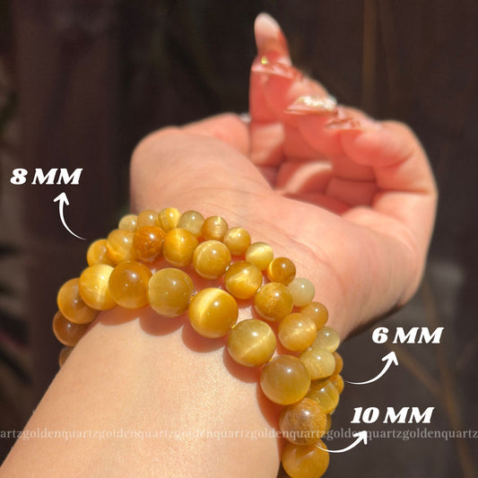 YELLOW CATS EYE BRACELET - Golden Quartz 