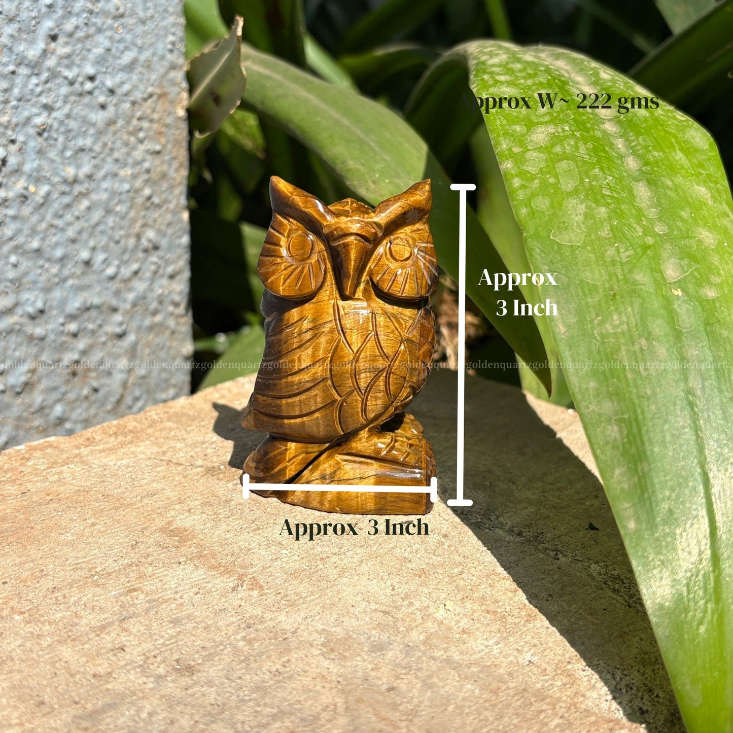 Tiger Eye Owl - Golden Quartz 