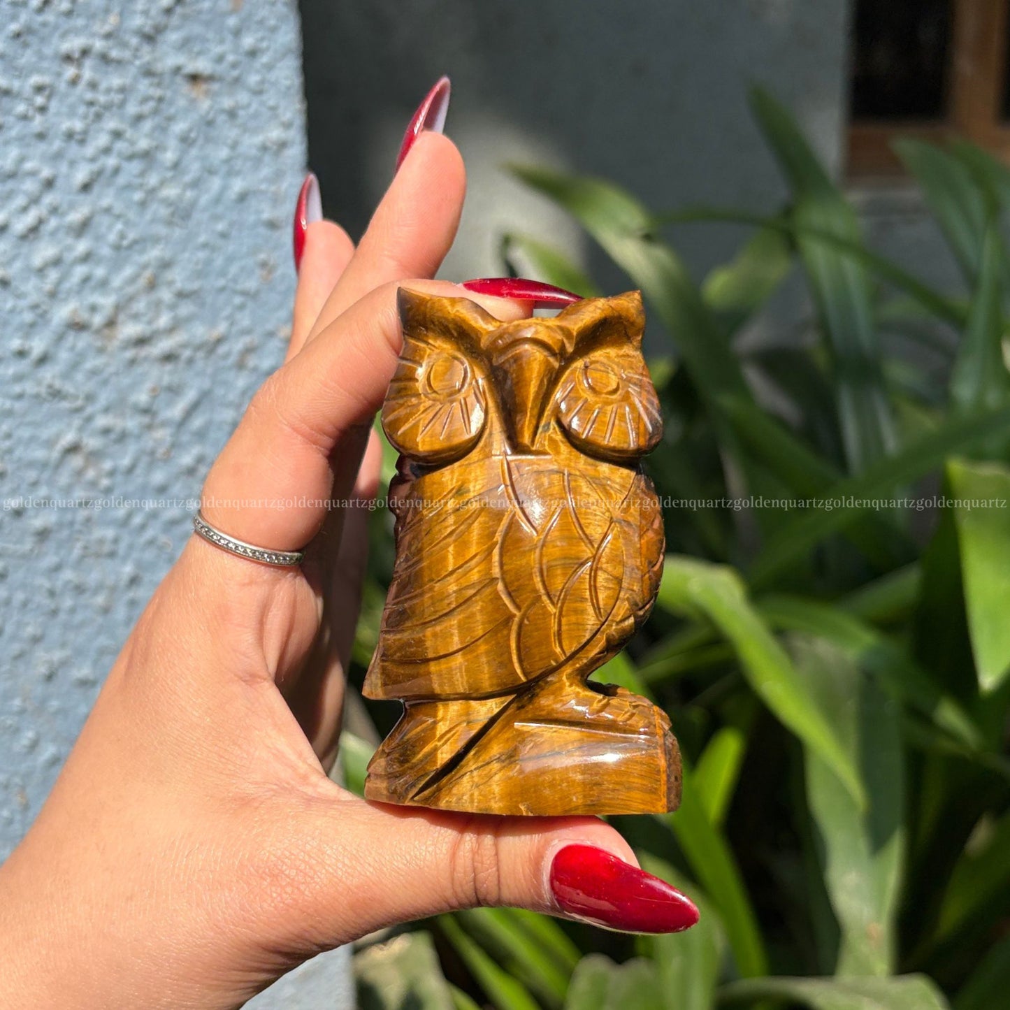 Tiger Eye Owl - Golden Quartz 