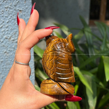 Tiger Eye Owl - Golden Quartz 