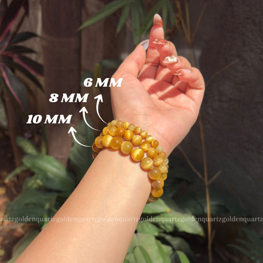 YELLOW CATS EYE BRACELET - Golden Quartz 