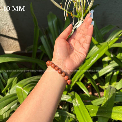 RED GOLDSTONE BRACELET FOR UPLIFTING ENERGY, AMBITION & CREATIVITY - Golden Quartz 