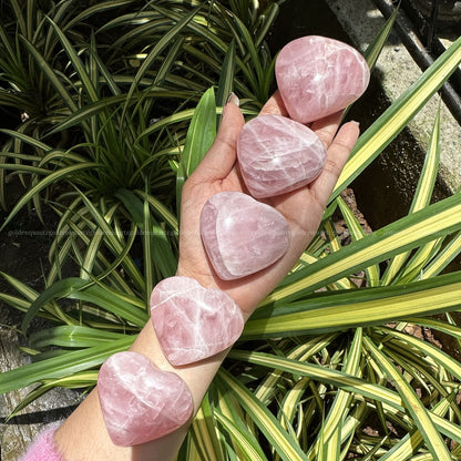 Puffy Rose Quartz Hearts