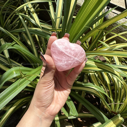 Puffy Rose Quartz Hearts