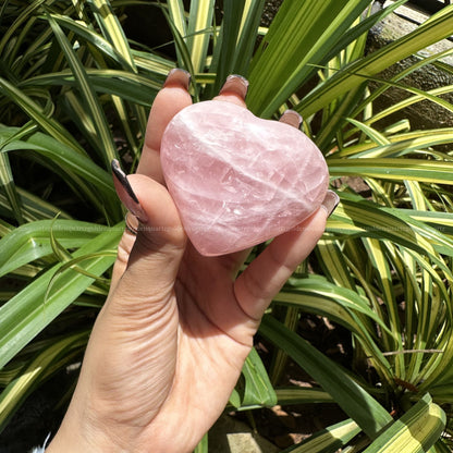 Puffy Rose Quartz Hearts