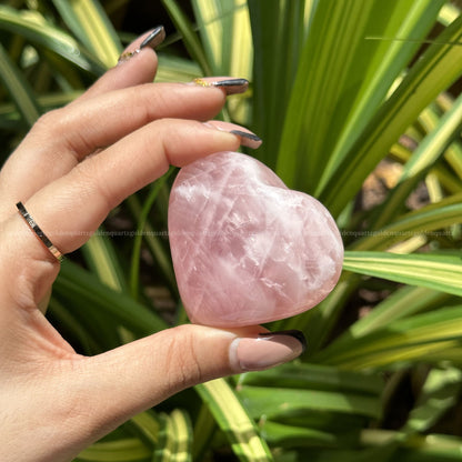 Puffy Rose Quartz Hearts