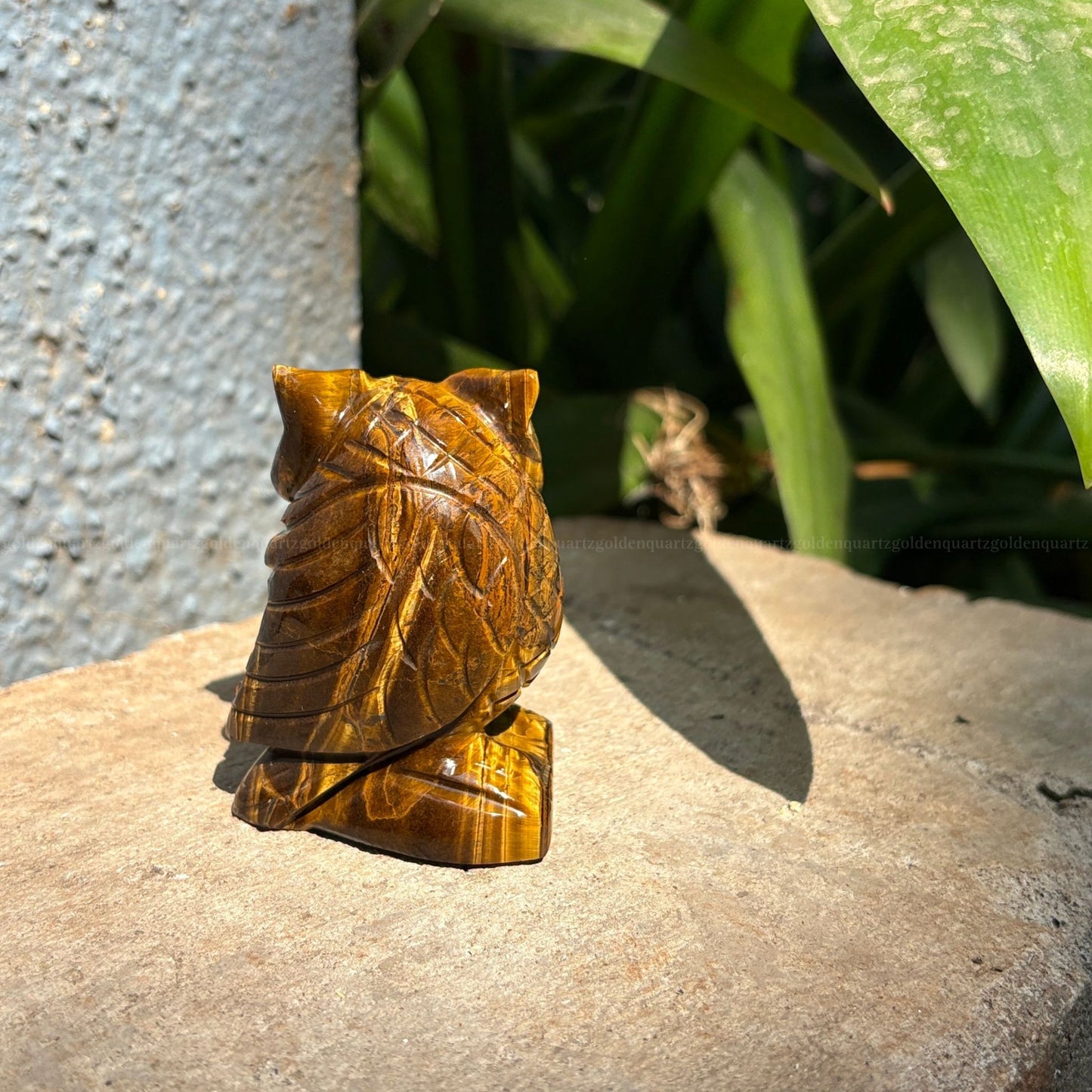 Tiger Eye Owl - Golden Quartz 