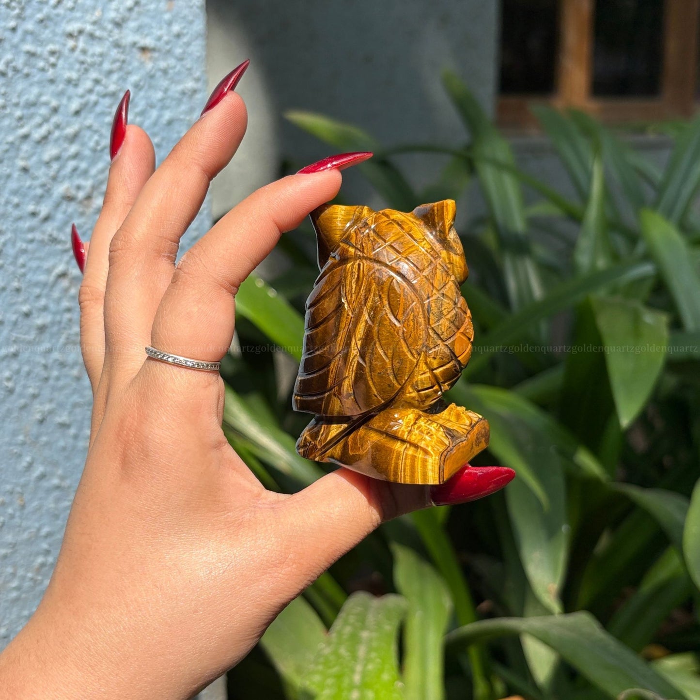 Tiger Eye Owl - Golden Quartz 