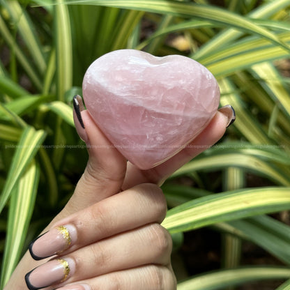 Puffy Rose Quartz Hearts