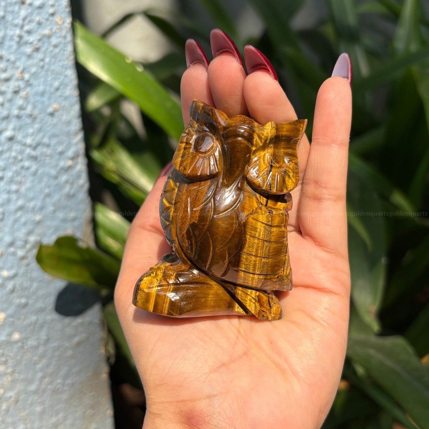 Tiger Eye Owl - Golden Quartz 