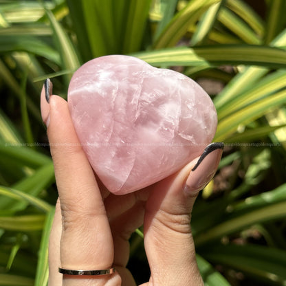 Puffy Rose Quartz Hearts