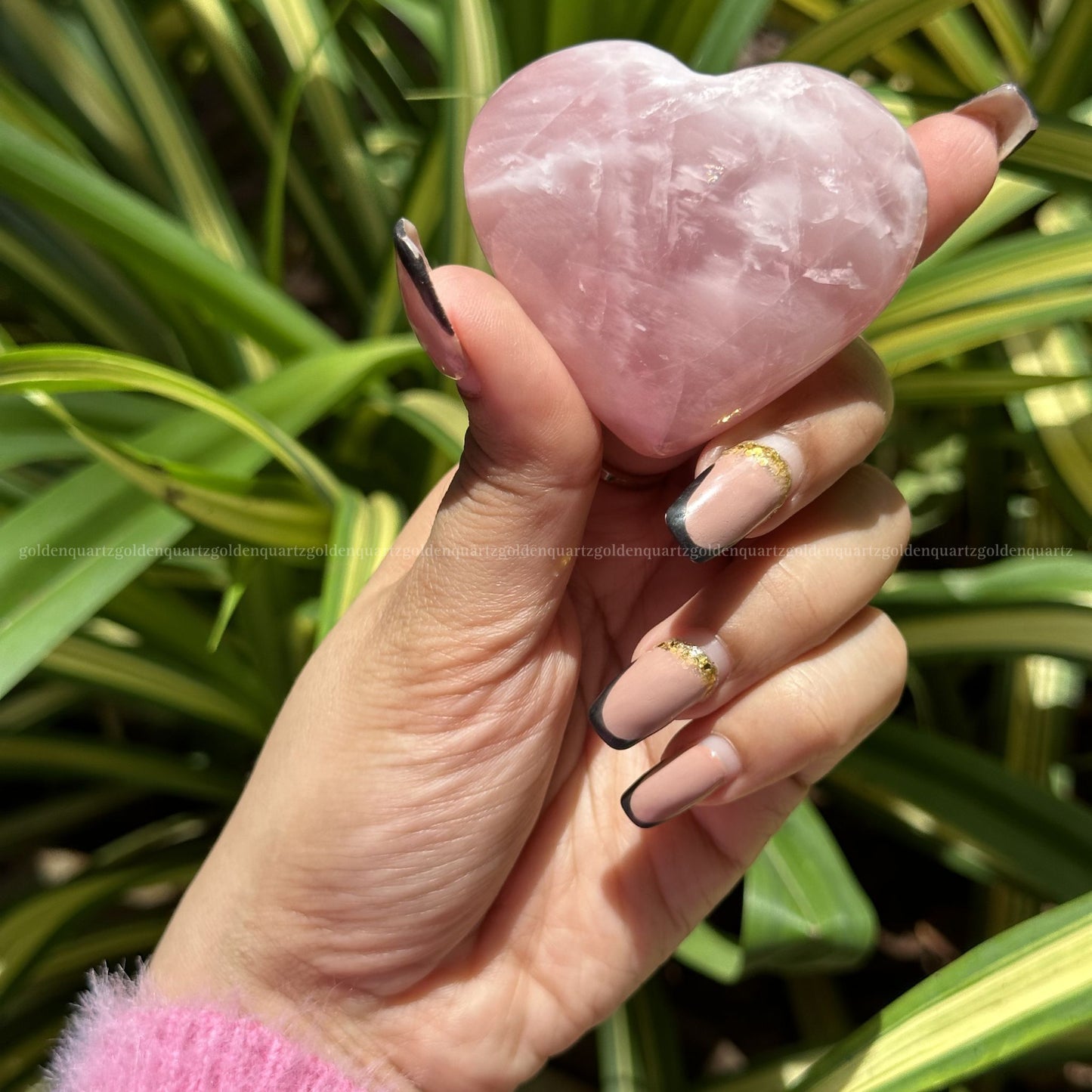 Puffy Rose Quartz Hearts