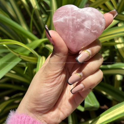 Puffy Rose Quartz Hearts