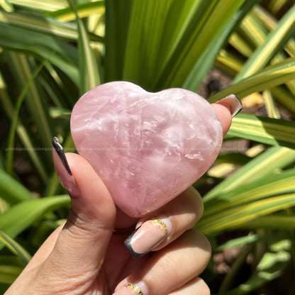 Puffy Rose Quartz Hearts