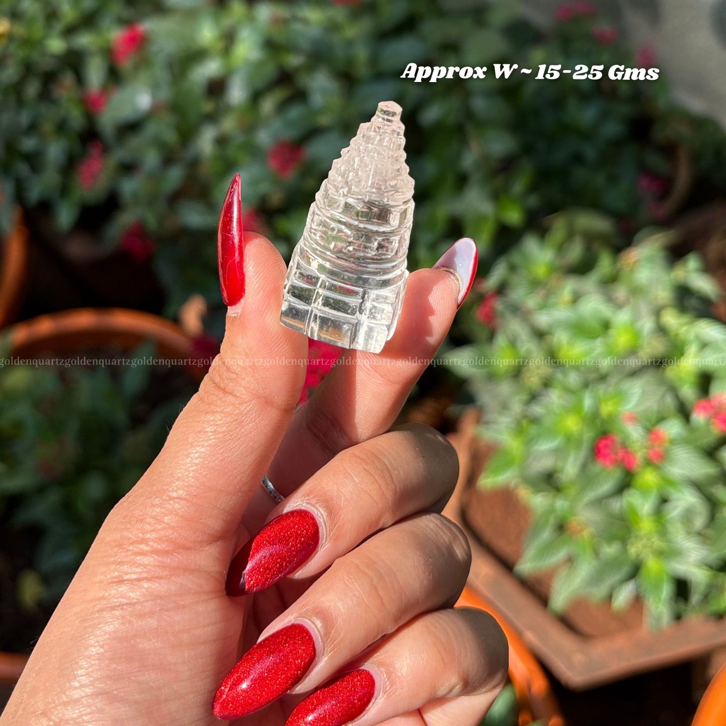 CLEAR QUARTZ SHREE YANTRA - Golden Quartz 