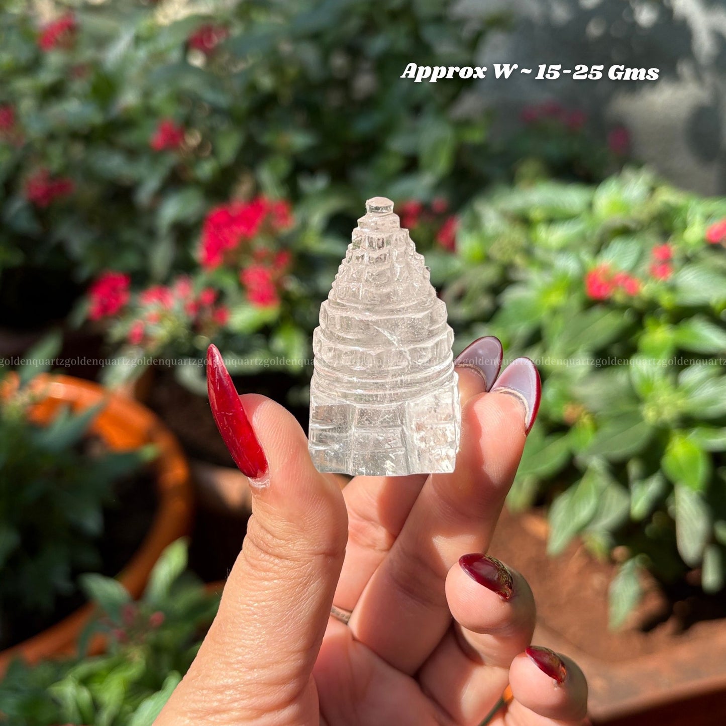 CLEAR QUARTZ SHREE YANTRA - Golden Quartz 
