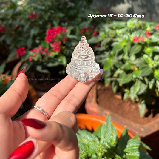 CLEAR QUARTZ SHREE YANTRA - Golden Quartz 