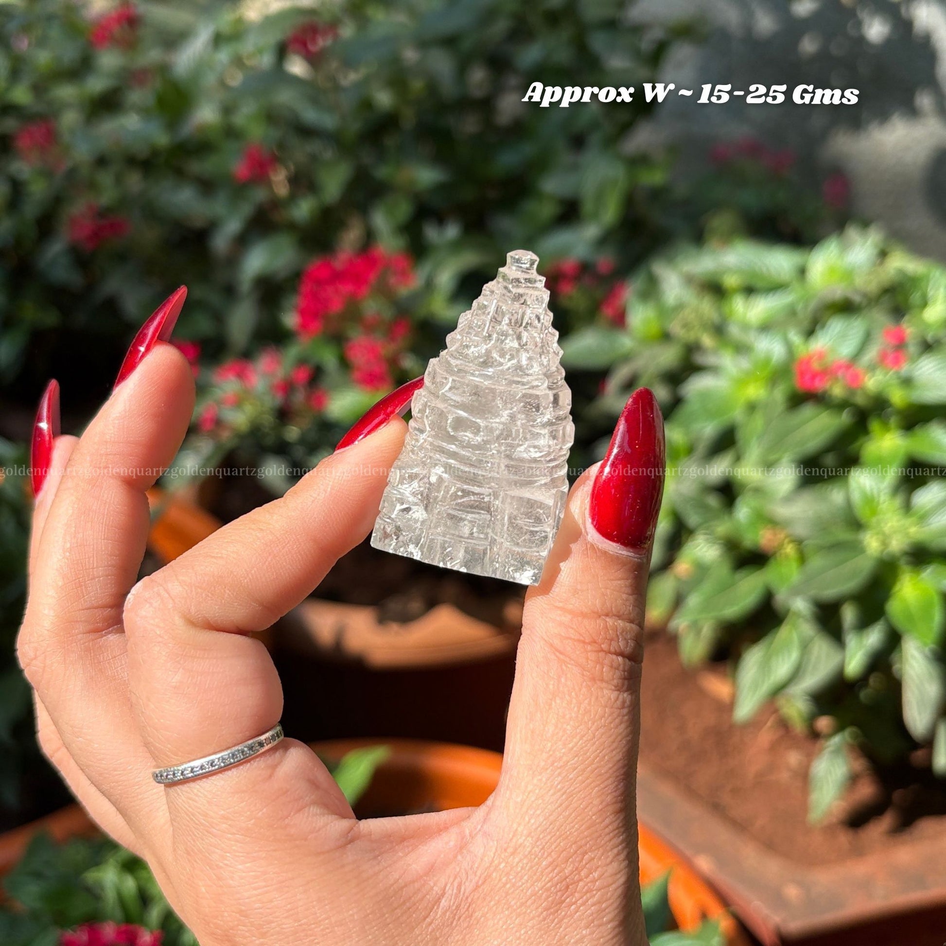 CLEAR QUARTZ SHREE YANTRA - Golden Quartz 