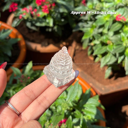 CLEAR QUARTZ SHREE YANTRA - Golden Quartz 