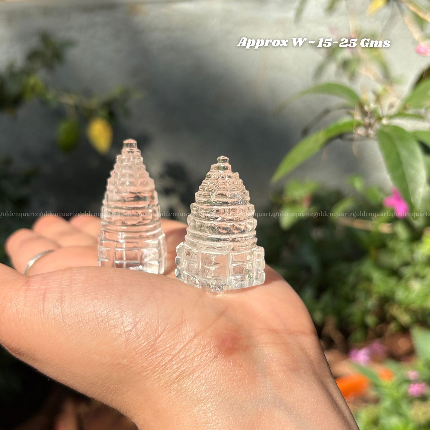 CLEAR QUARTZ SHREE YANTRA - Golden Quartz 