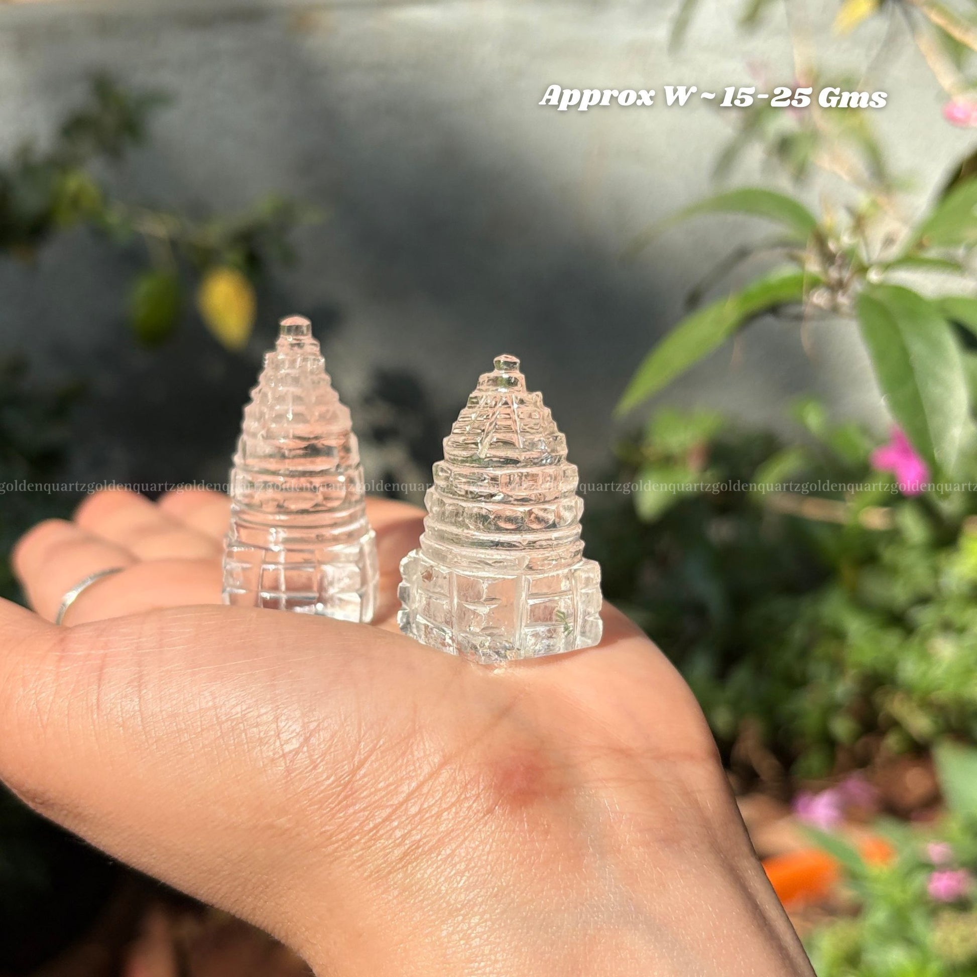 CLEAR QUARTZ SHREE YANTRA - Golden Quartz 