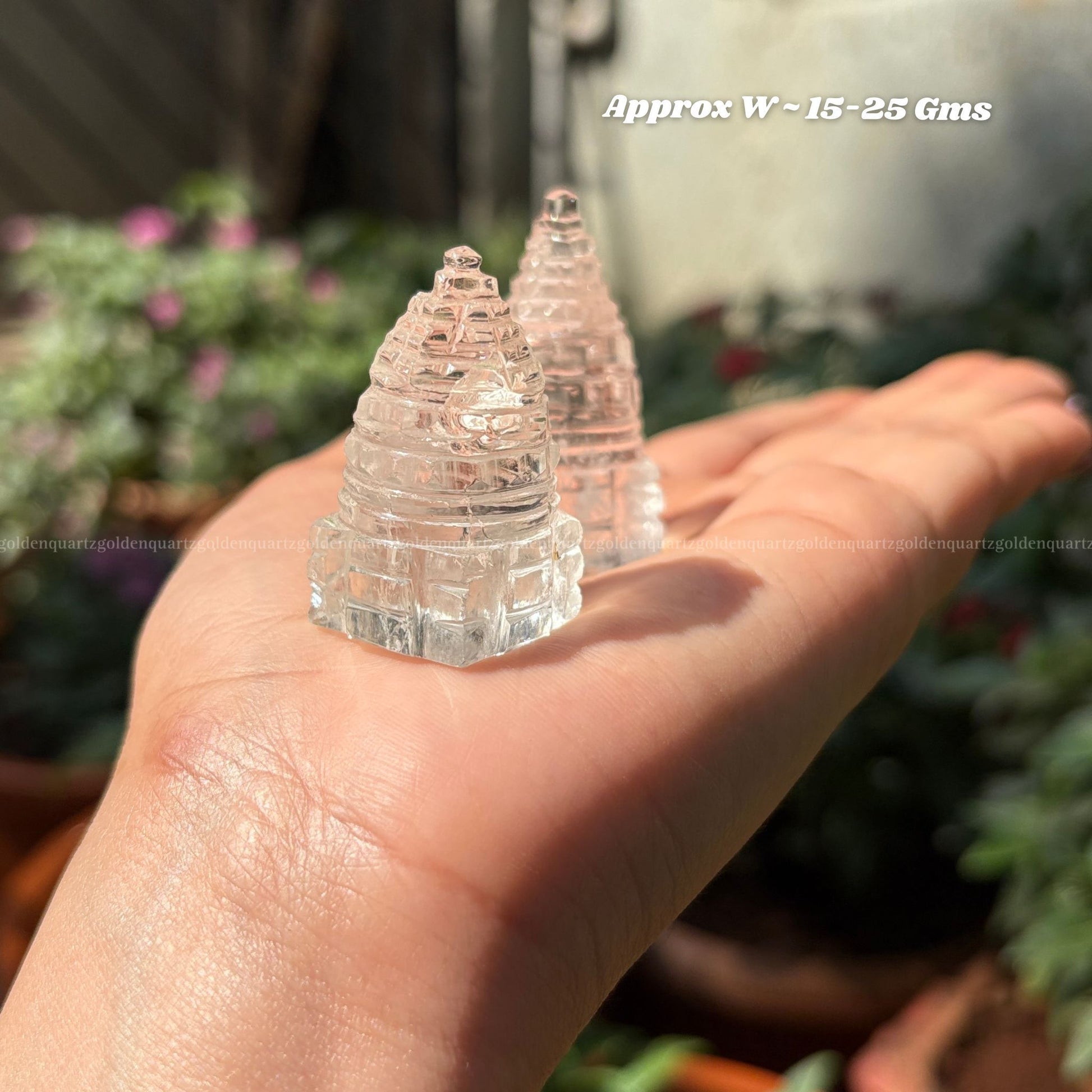 CLEAR QUARTZ SHREE YANTRA - Golden Quartz 