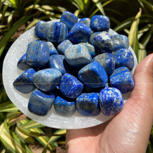 Lapis Lazuli Tumble Stone - Golden Quartz 