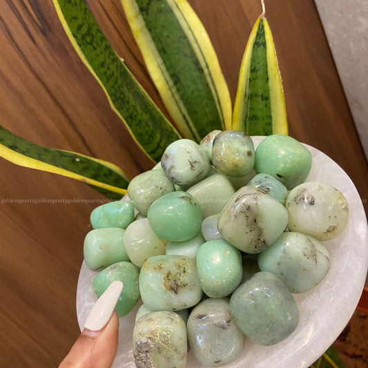 Chrysoprase Tumble Stone - Golden Quartz 