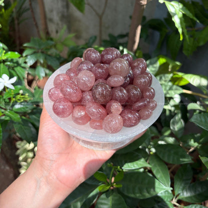 STRAWBERRY QUARTZ TUMBLE STONES - Golden Quartz 